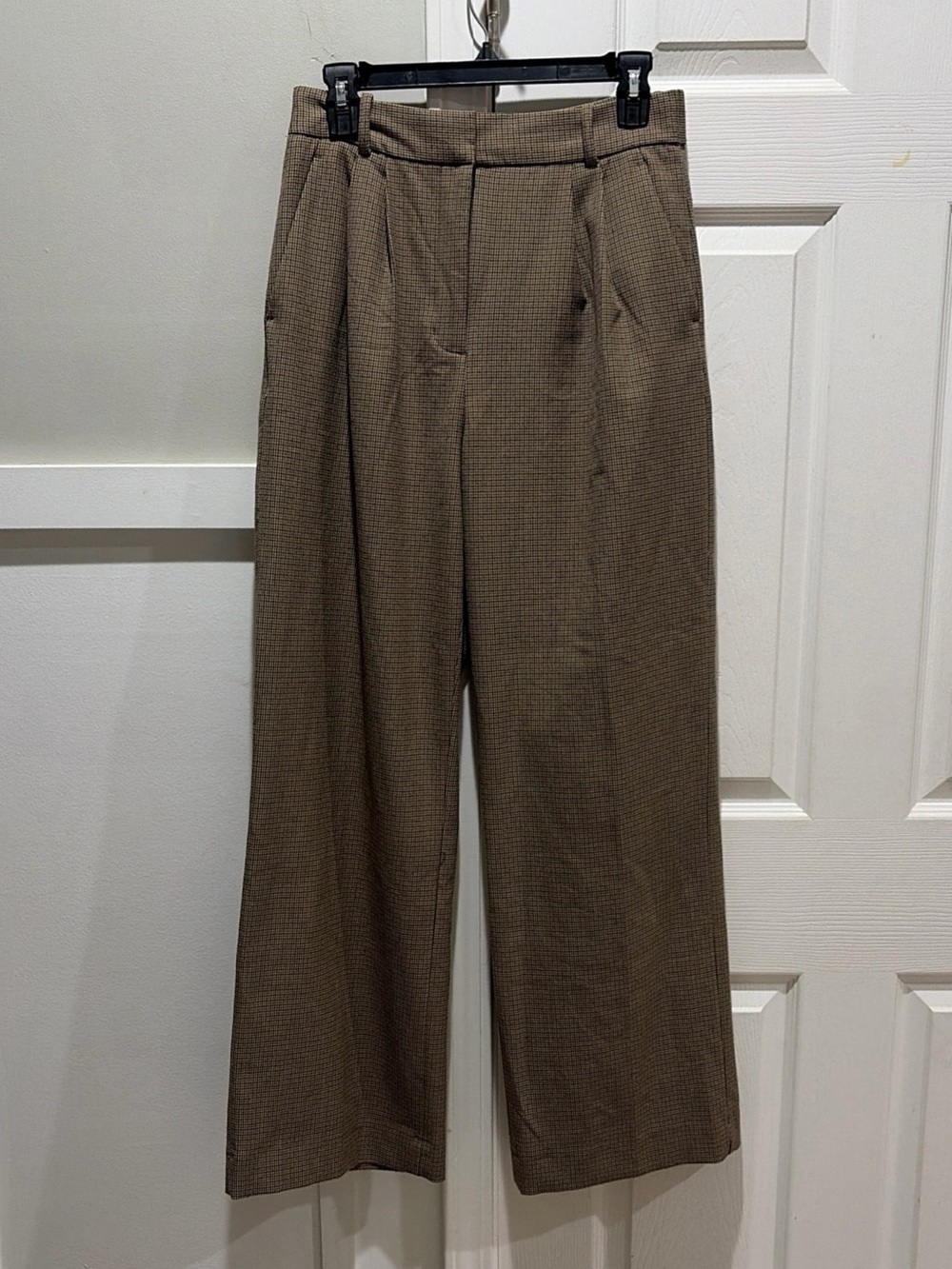 Abercrombie & Fitch Sloan Tailored Brown High Rise Wide Leg Trousers Size 28